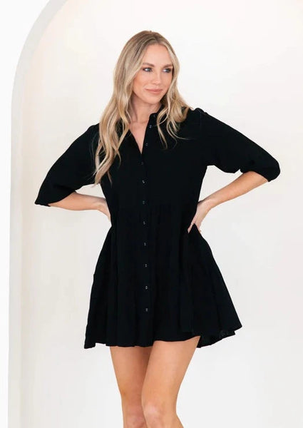 RELAXED TIERED MINI DRESS
