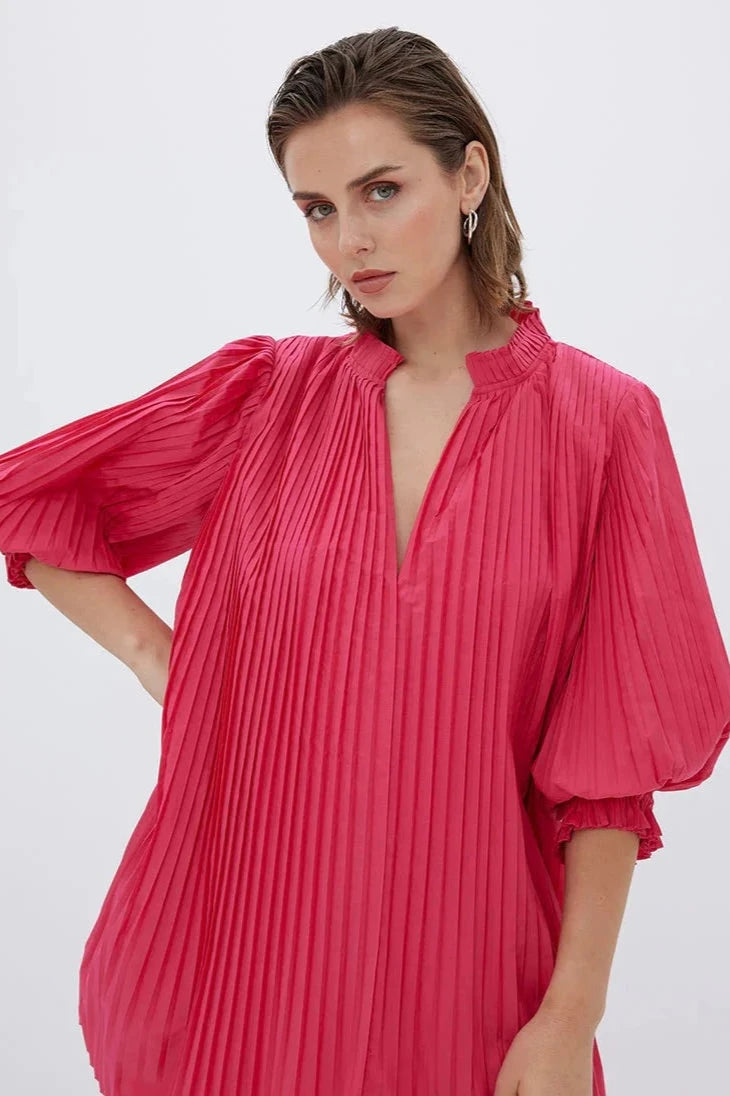 Pleated top smock top