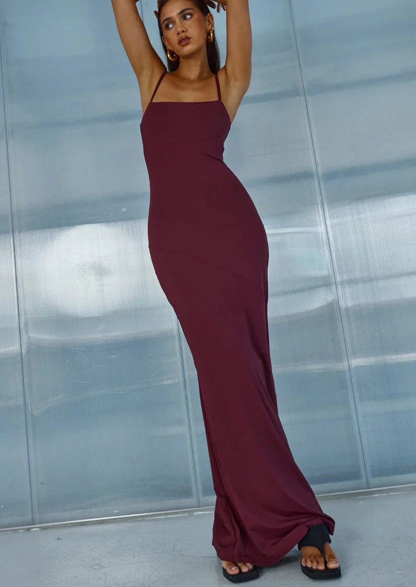 STERLING MAXI DRESS MERLOT James Boutique
